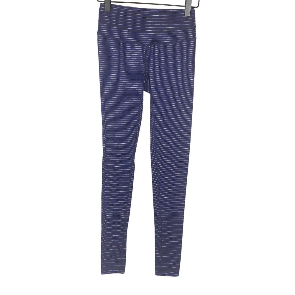 Lucy Heathered Navy Blue Full Length Legging Workout Pant Sz XS